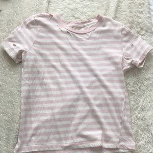 ME TO WE STRIPED AND RIPPED SHIRT